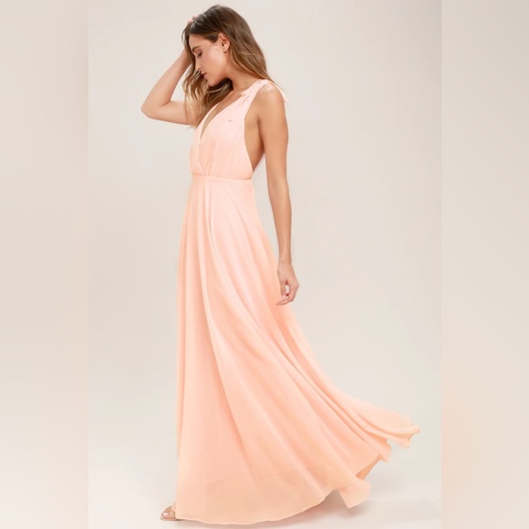 Blush Pink Backless Maxi Dress Size 4 - Picture 4 of 8